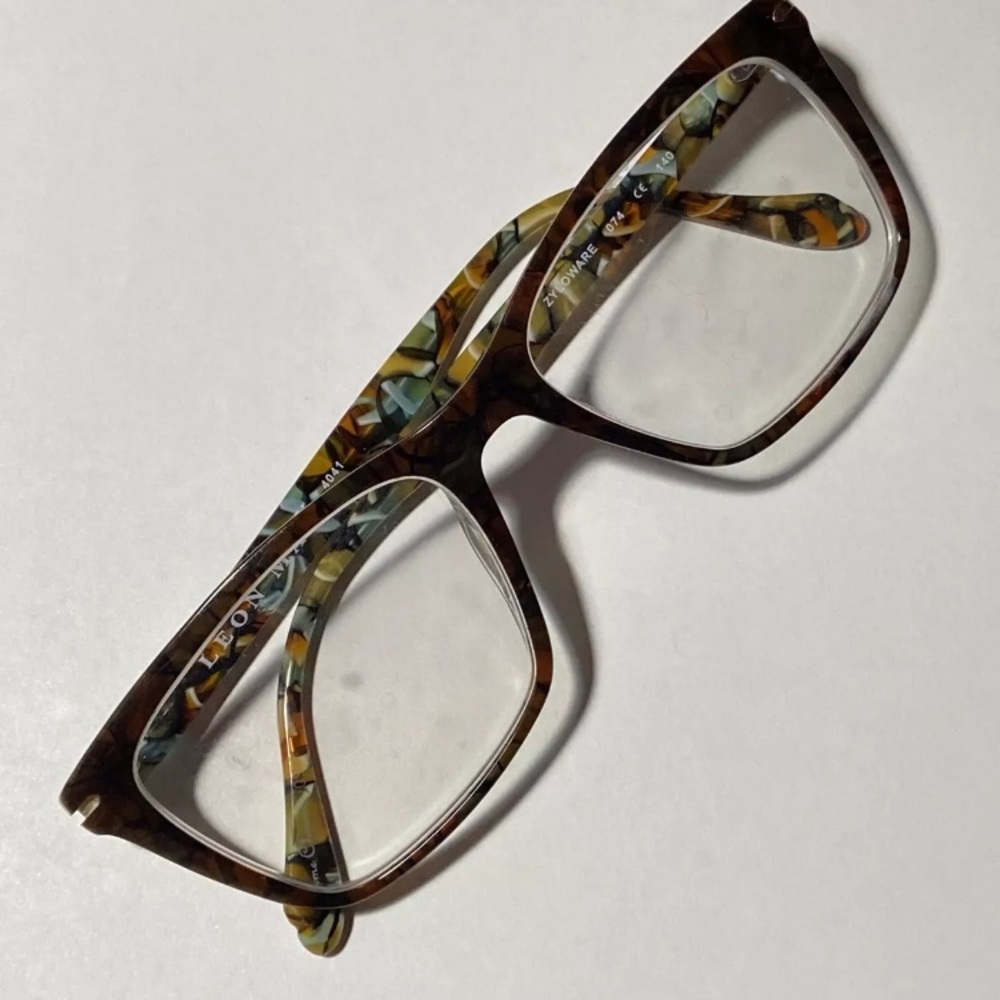 Leon Max LM 4041 ZYLOWARE 074 Eyeglasses Frames Brown ConfettiTortoise 53-17-140